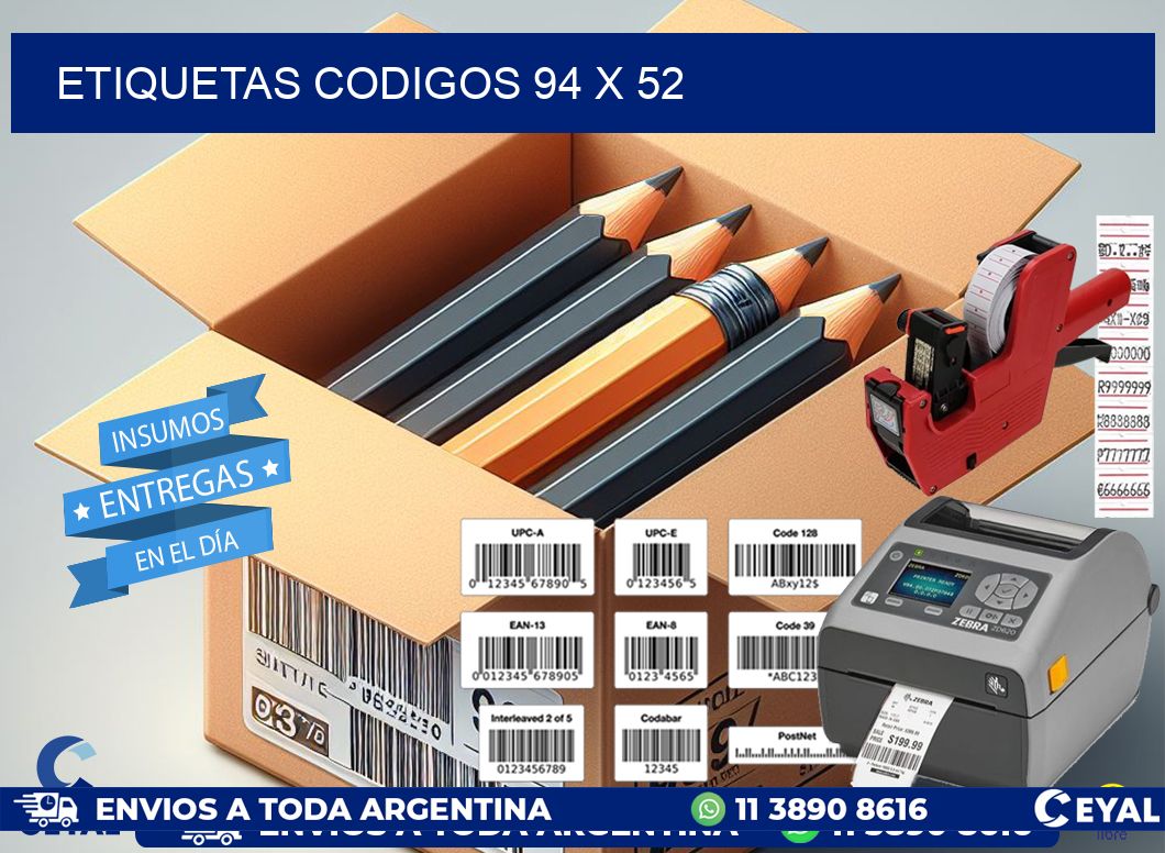 etiquetas codigos 94 x 52