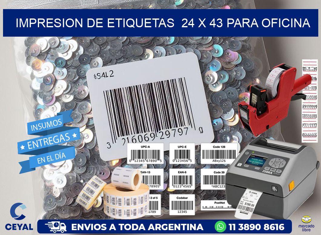 impresion de etiquetas 24 x 43 para oficina