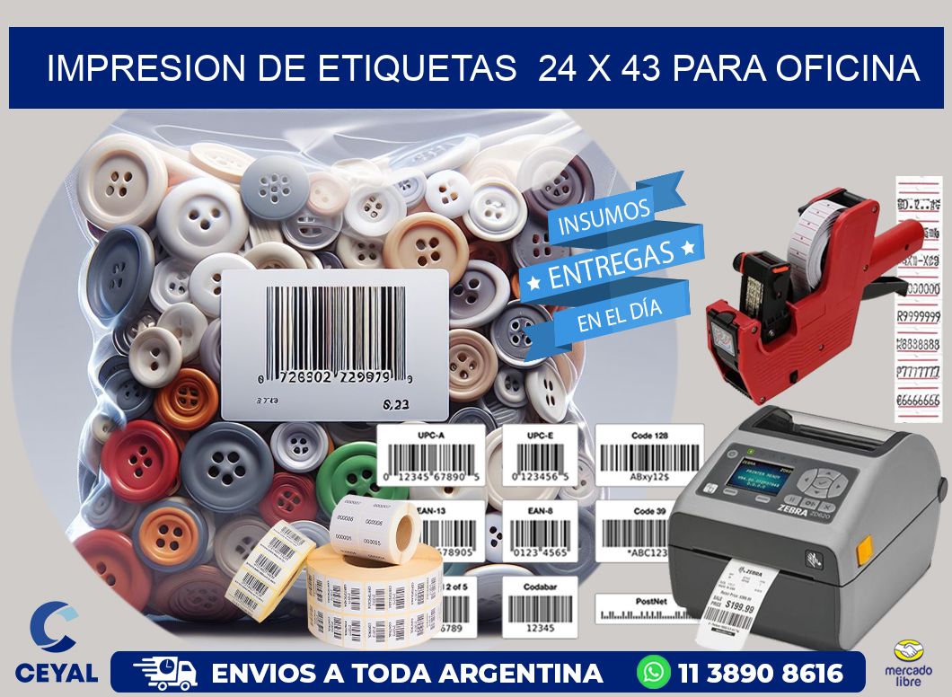 impresion de etiquetas 24 x 43 para oficina