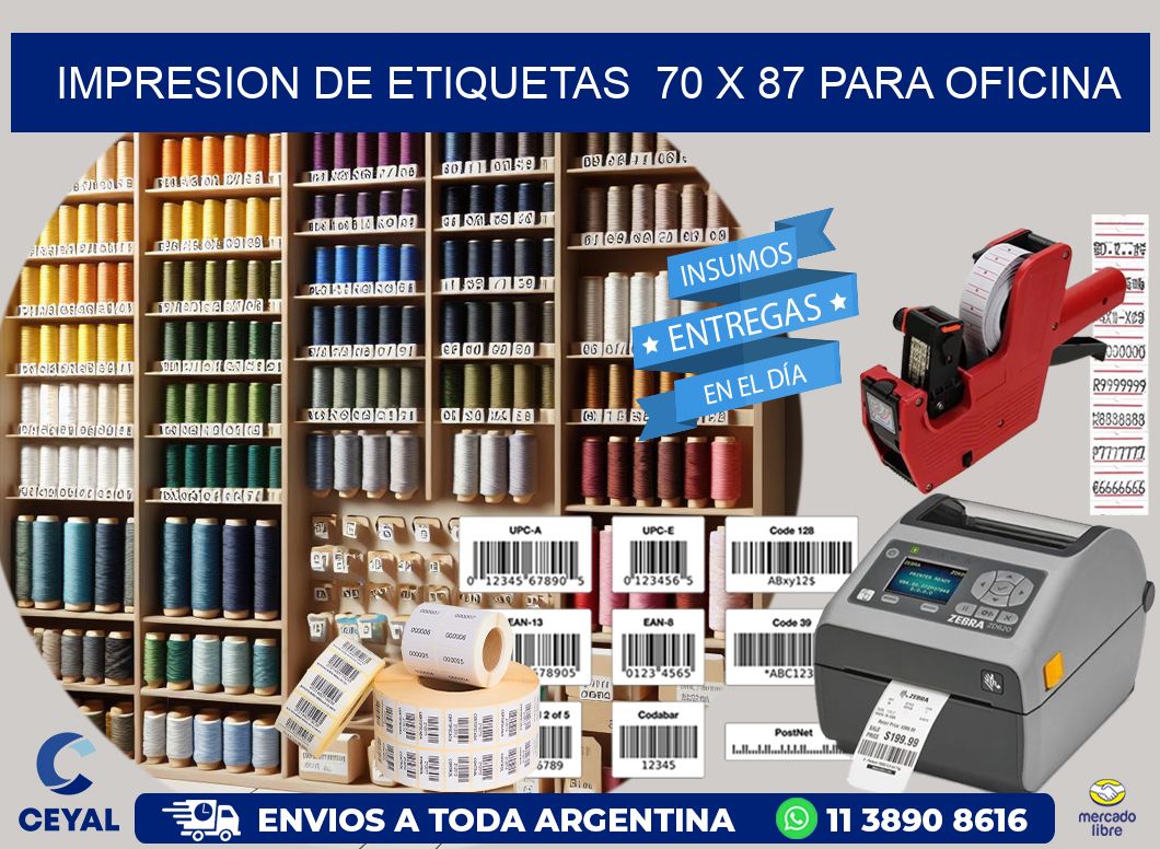 impresion de etiquetas 70 x 87 para oficina