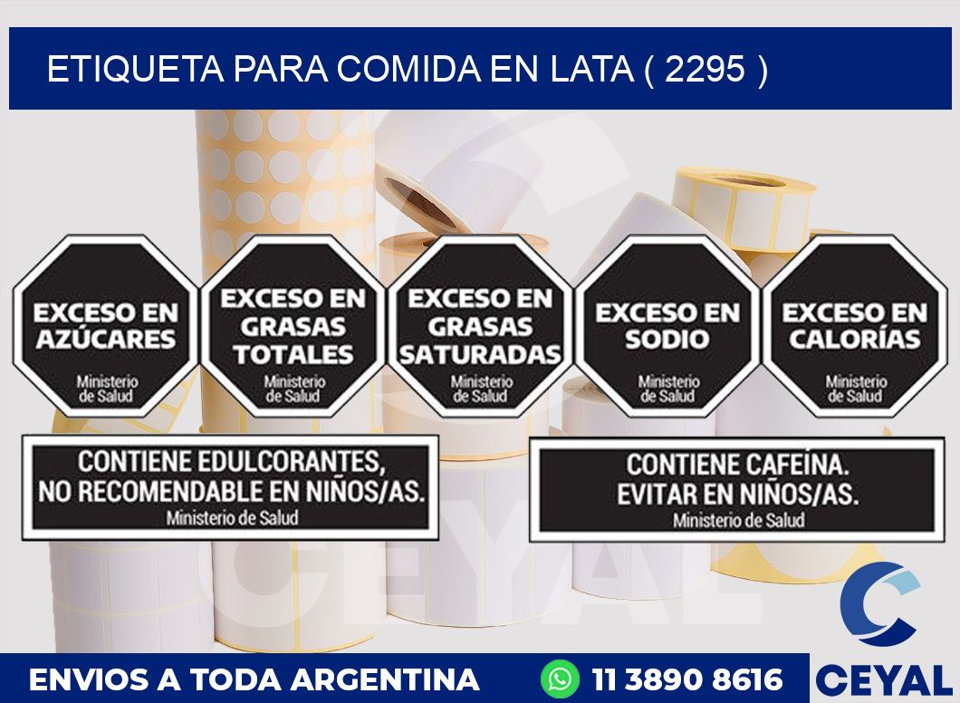 ETIQUETA PARA COMIDA EN LATA ( 2295 )