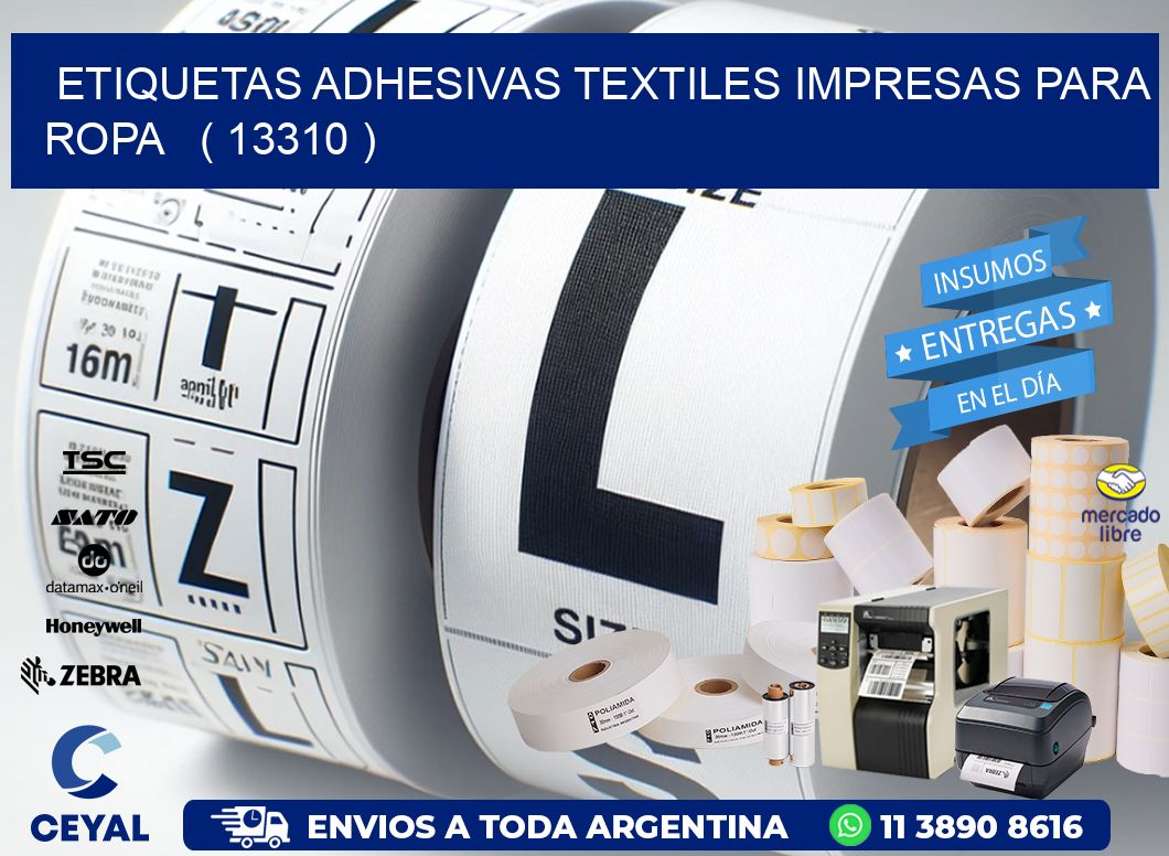 ETIQUETAS ADHESIVAS TEXTILES IMPRESAS PARA ROPA ( 13310 )