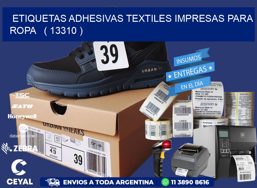 ETIQUETAS ADHESIVAS TEXTILES IMPRESAS PARA ROPA ( 13310 )