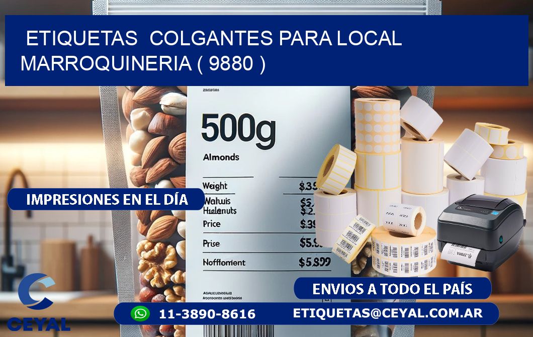 ETIQUETAS COLGANTES PARA LOCAL MARROQUINERIA ( 9880 )