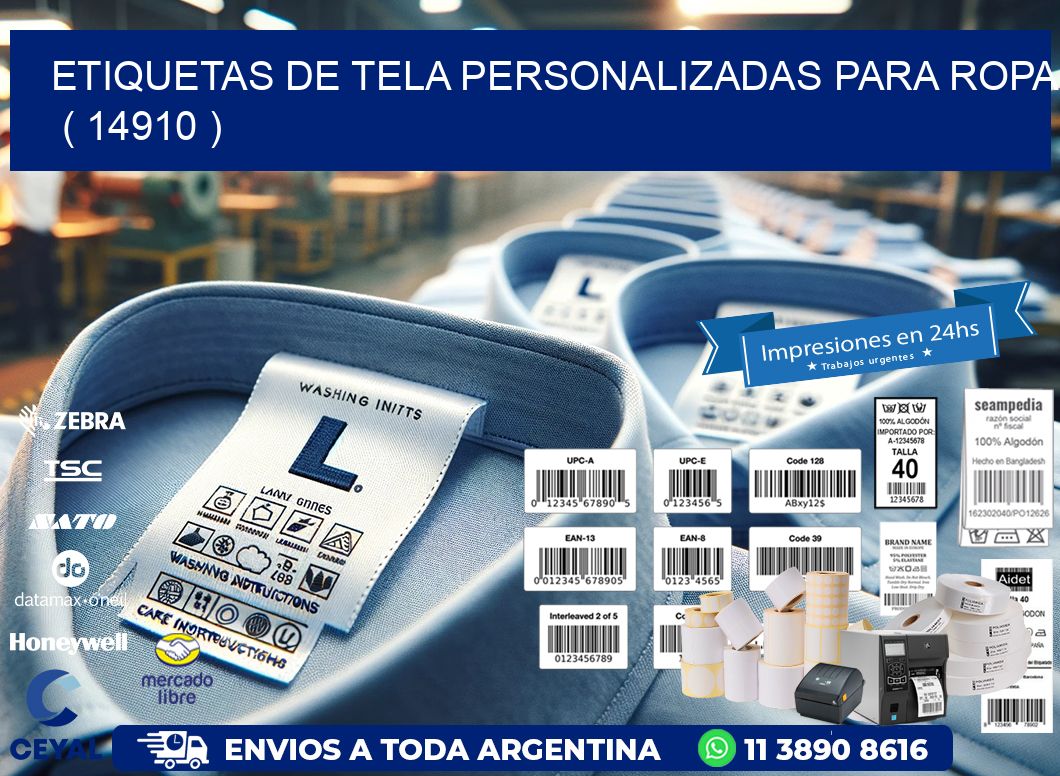 ETIQUETAS DE TELA PERSONALIZADAS PARA ROPA ( 14910 )