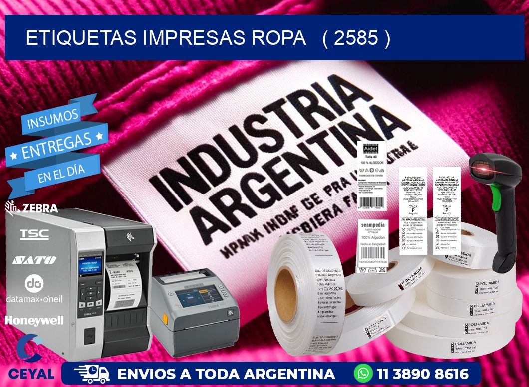 ETIQUETAS IMPRESAS ROPA ( 2585 )