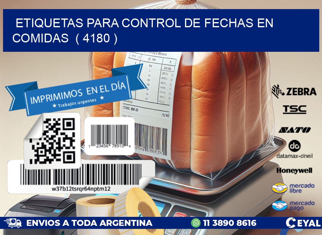 ETIQUETAS PARA CONTROL DE FECHAS EN COMIDAS ( 4180 )