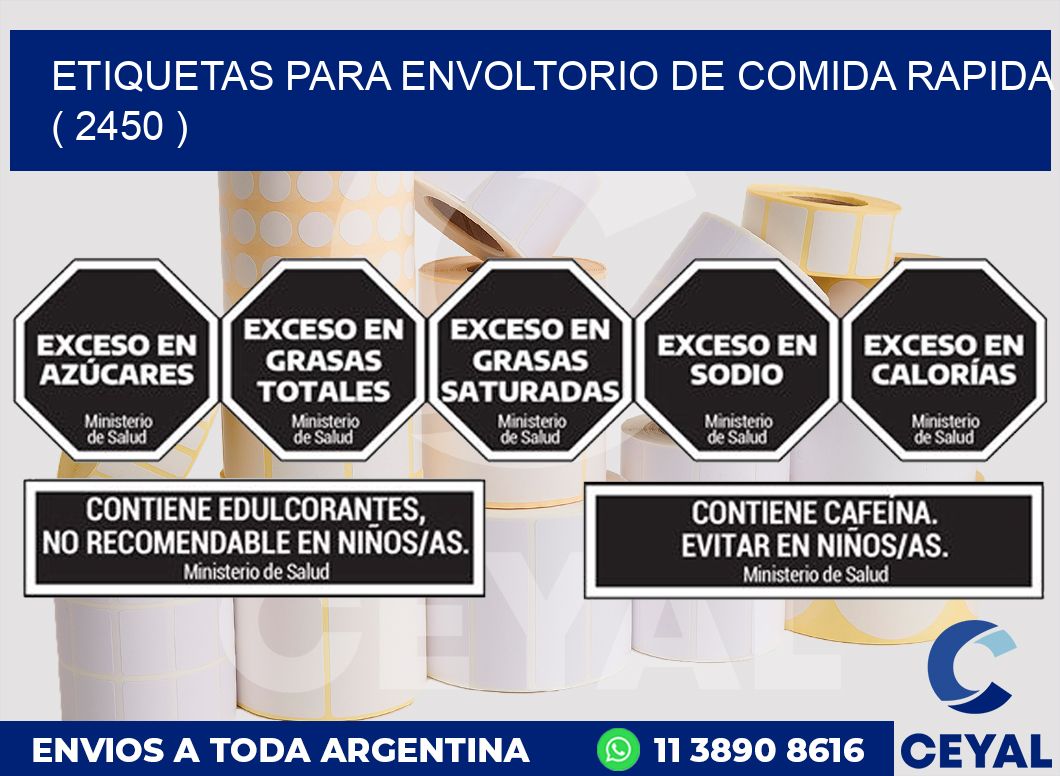 ETIQUETAS PARA ENVOLTORIO DE COMIDA RAPIDA ( 2450 )
