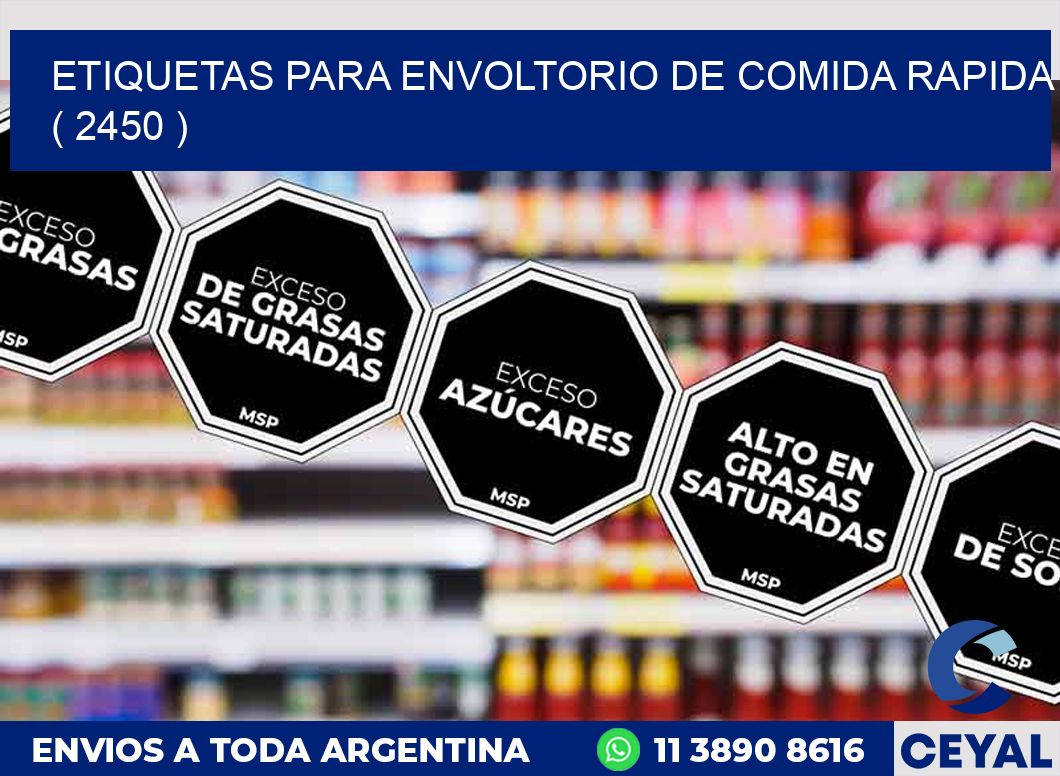 ETIQUETAS PARA ENVOLTORIO DE COMIDA RAPIDA ( 2450 )