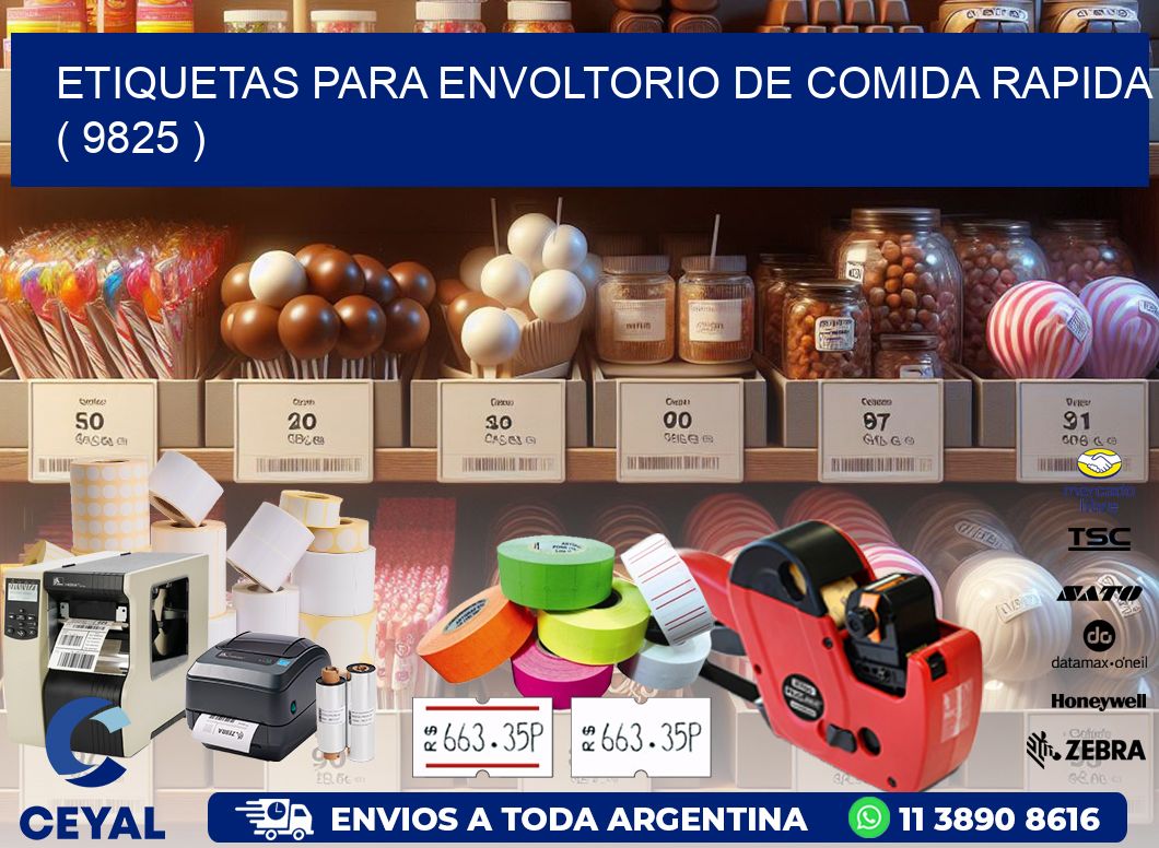 ETIQUETAS PARA ENVOLTORIO DE COMIDA RAPIDA ( 9825 )