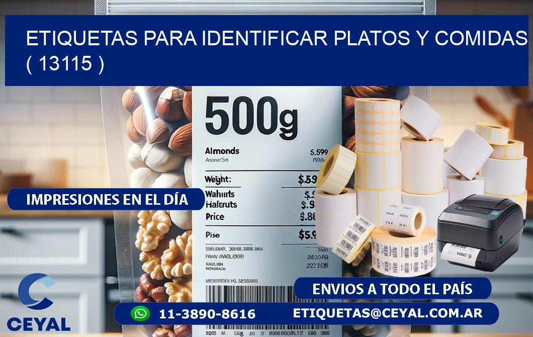 ETIQUETAS PARA IDENTIFICAR PLATOS Y COMIDAS ( 13115 )