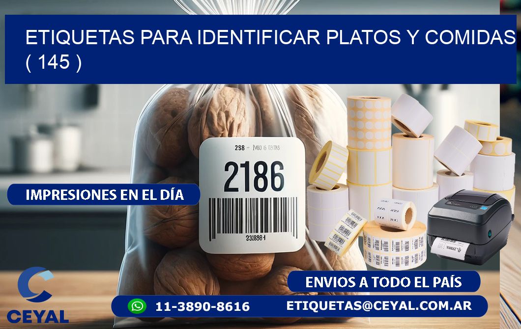 ETIQUETAS PARA IDENTIFICAR PLATOS Y COMIDAS ( 145 )