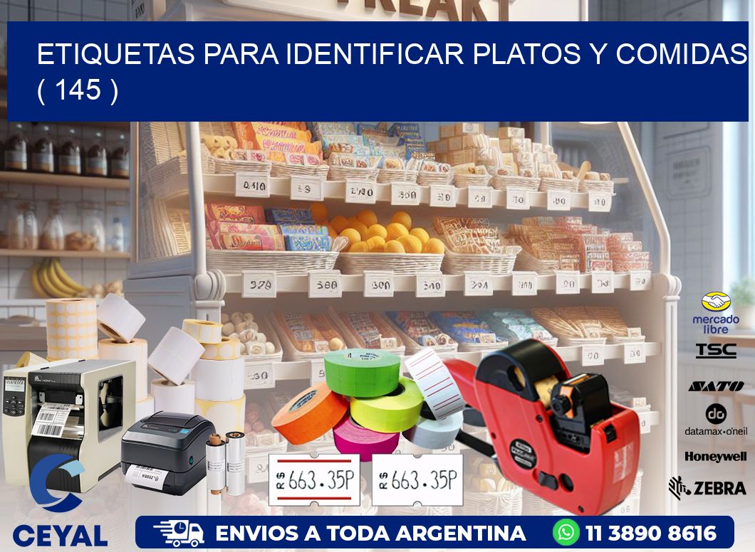 ETIQUETAS PARA IDENTIFICAR PLATOS Y COMIDAS ( 145 )