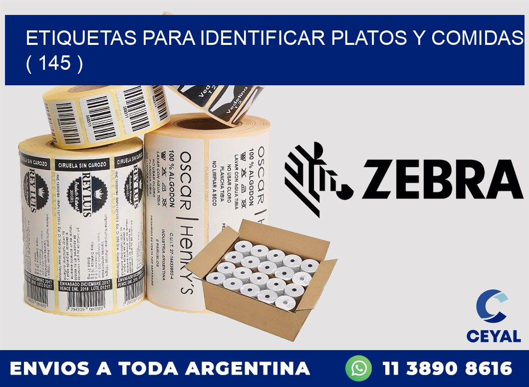 ETIQUETAS PARA IDENTIFICAR PLATOS Y COMIDAS ( 145 )