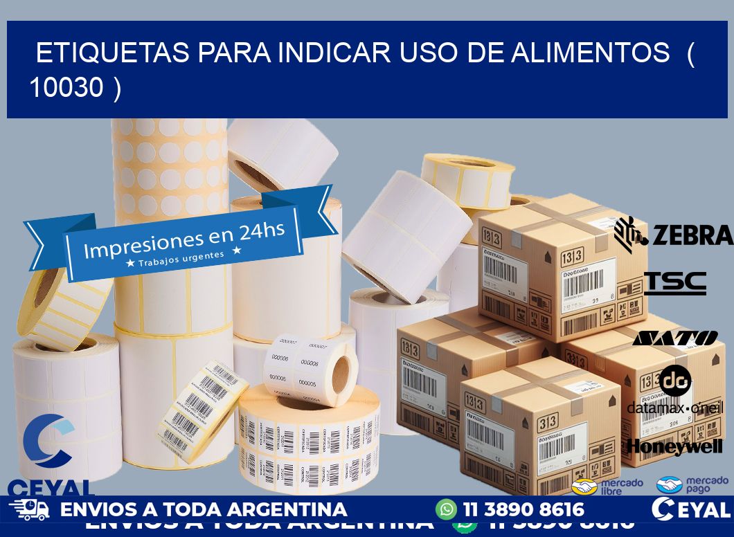 ETIQUETAS PARA INDICAR USO DE ALIMENTOS ( 10030 )