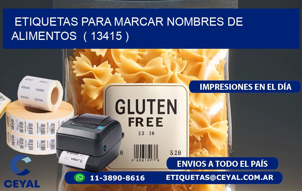ETIQUETAS PARA MARCAR NOMBRES DE ALIMENTOS  ( 13415 )