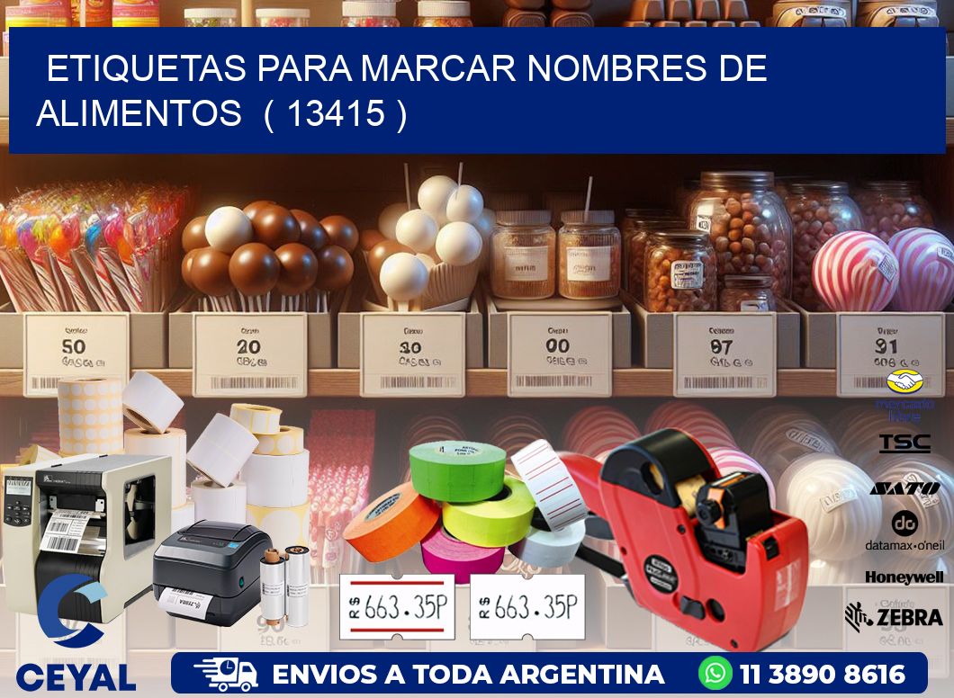 ETIQUETAS PARA MARCAR NOMBRES DE ALIMENTOS  ( 13415 )