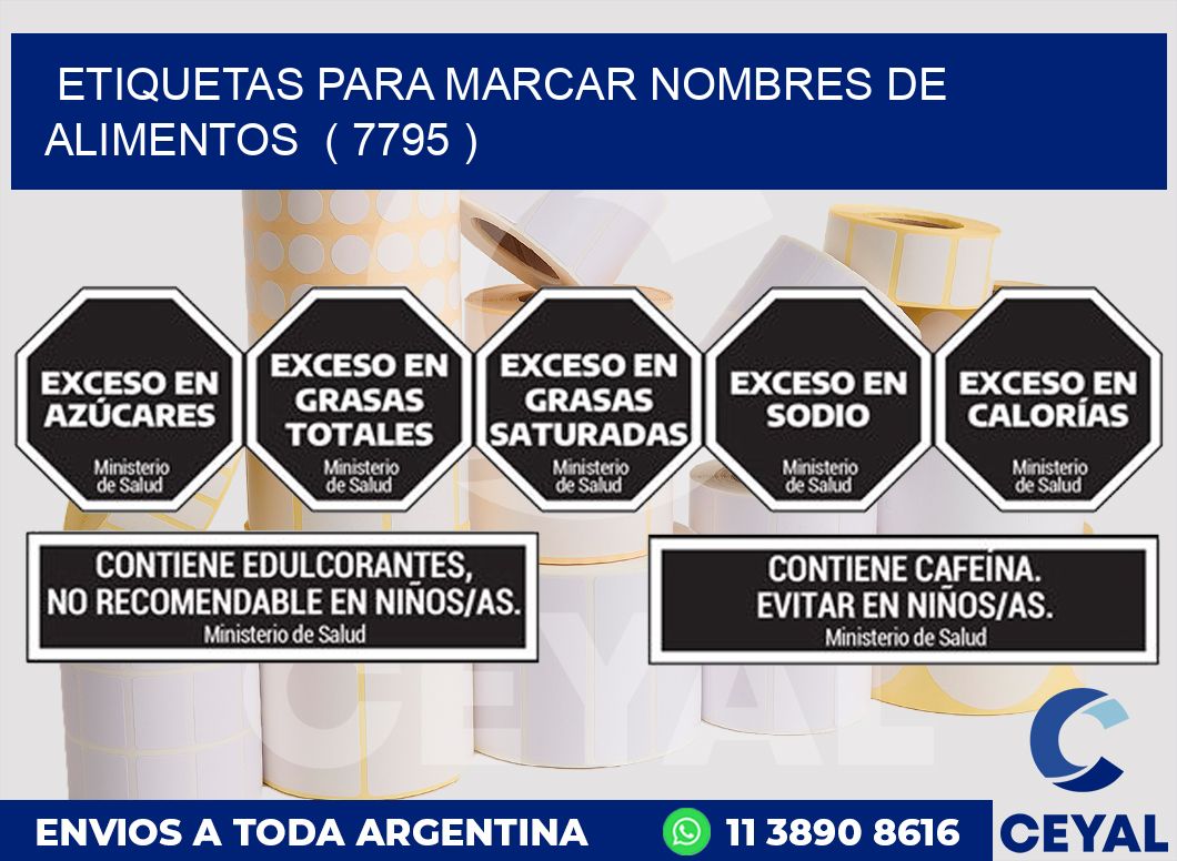 ETIQUETAS PARA MARCAR NOMBRES DE ALIMENTOS ( 7795 )