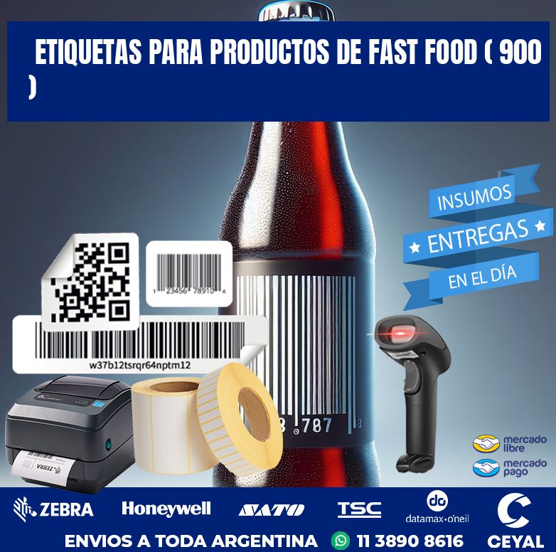 ETIQUETAS PARA PRODUCTOS DE FAST FOOD ( 900 )