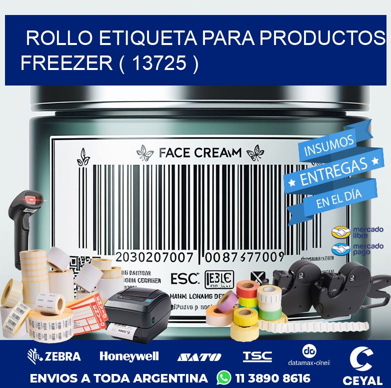 ROLLO ETIQUETA PARA PRODUCTOS FREEZER ( 13725 )