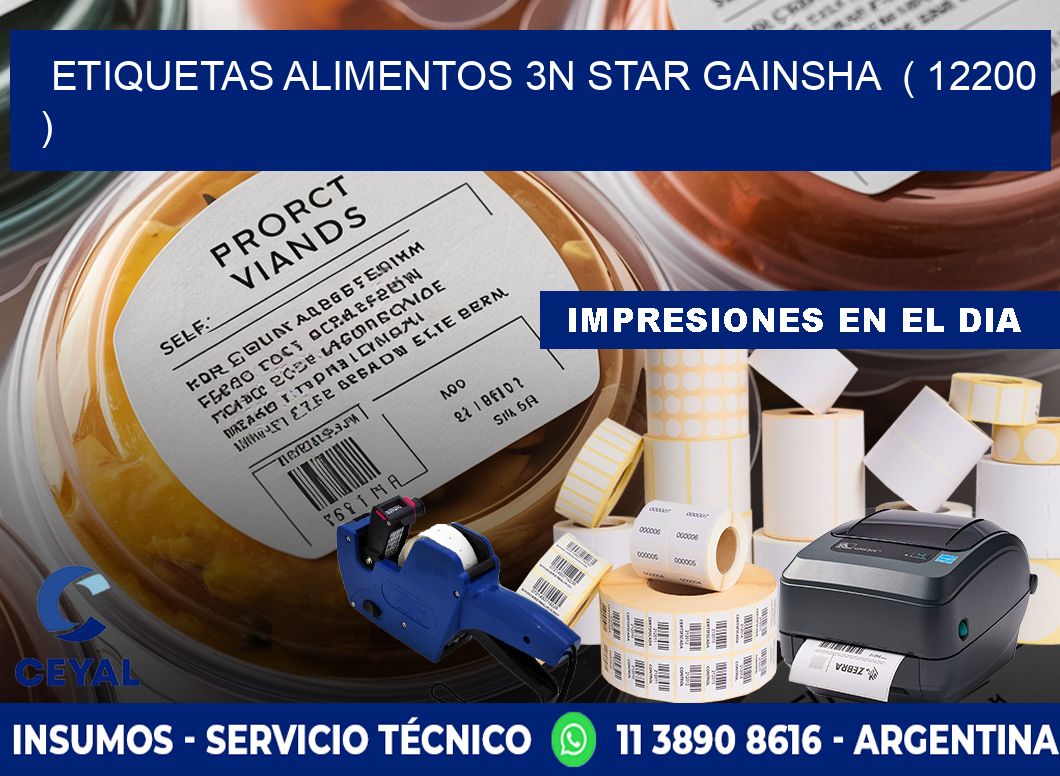 etiquetas alimentos 3n star gainsha ( 12200 )