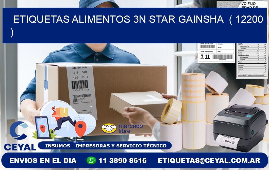 etiquetas alimentos 3n star gainsha ( 12200 )