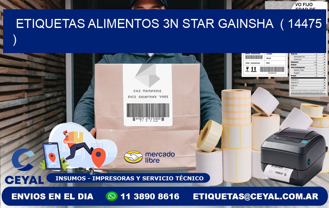 etiquetas alimentos 3n star gainsha ( 14475 )
