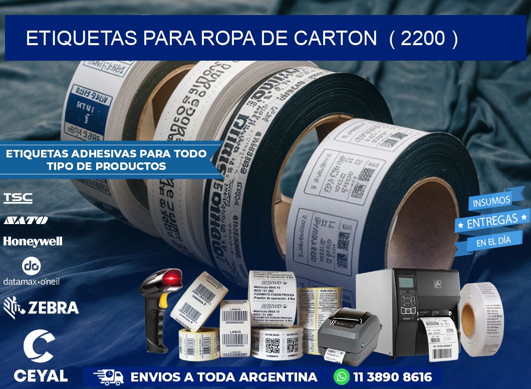etiquetas para ropa de carton ( 2200 )