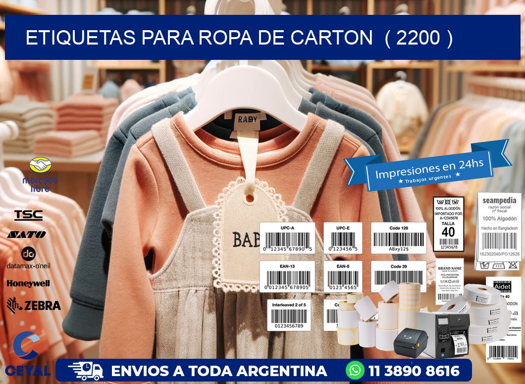 etiquetas para ropa de carton ( 2200 )