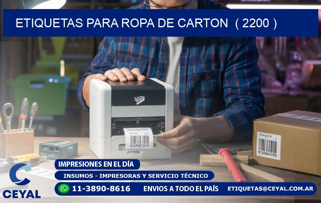 etiquetas para ropa de carton ( 2200 )