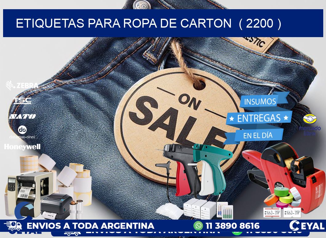 etiquetas para ropa de carton ( 2200 )