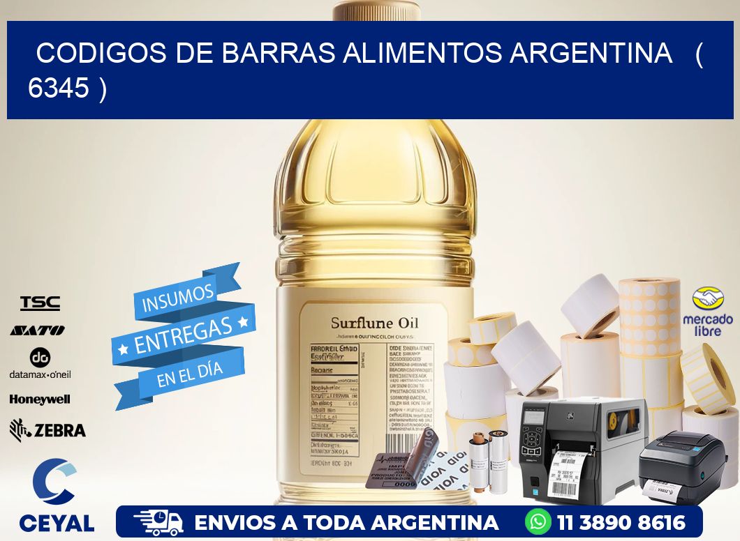 CODIGOS DE BARRAS ALIMENTOS ARGENTINA   ( 6345 )