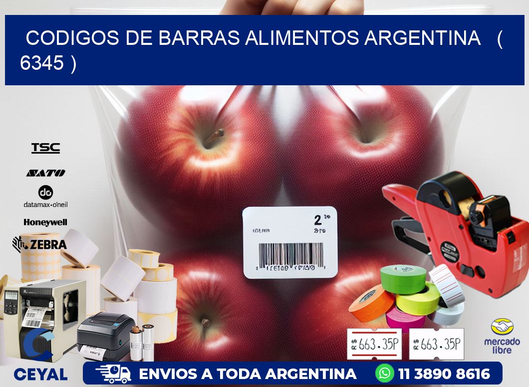 CODIGOS DE BARRAS ALIMENTOS ARGENTINA   ( 6345 )