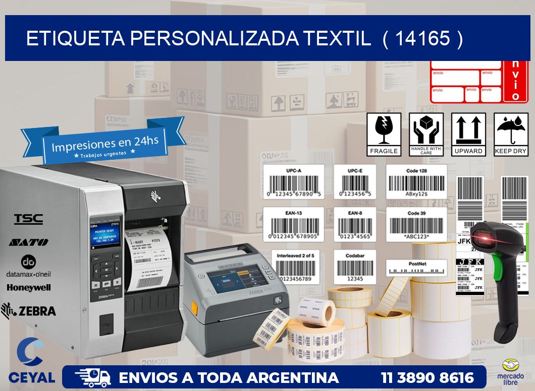 ETIQUETA PERSONALIZADA TEXTIL ( 14165 )