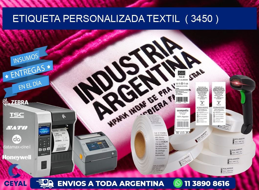 ETIQUETA PERSONALIZADA TEXTIL ( 3450 )