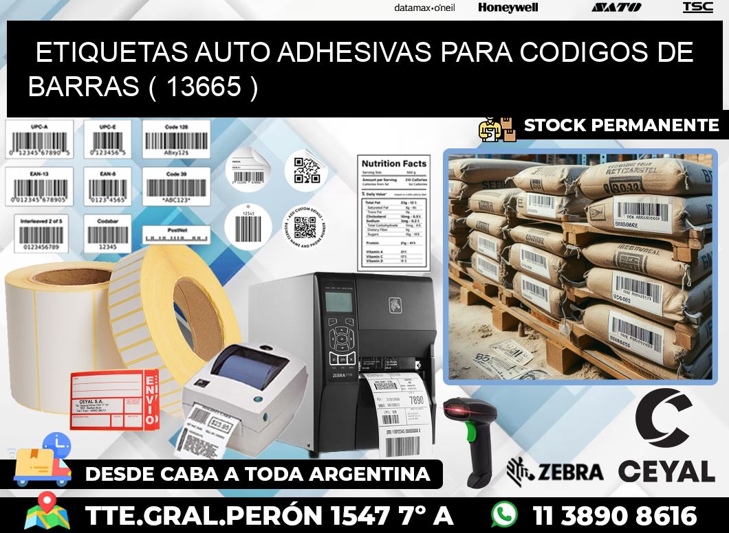 ETIQUETAS AUTO ADHESIVAS PARA CODIGOS DE BARRAS ( 13665 )