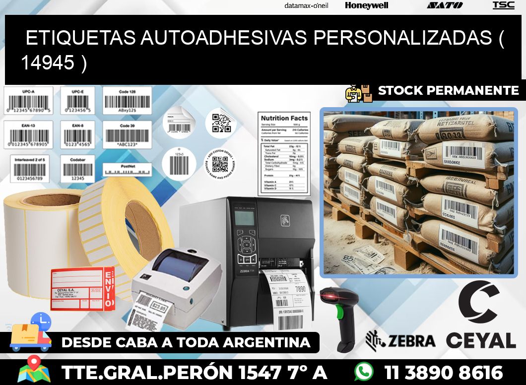 ETIQUETAS AUTOADHESIVAS PERSONALIZADAS ( 14945 )