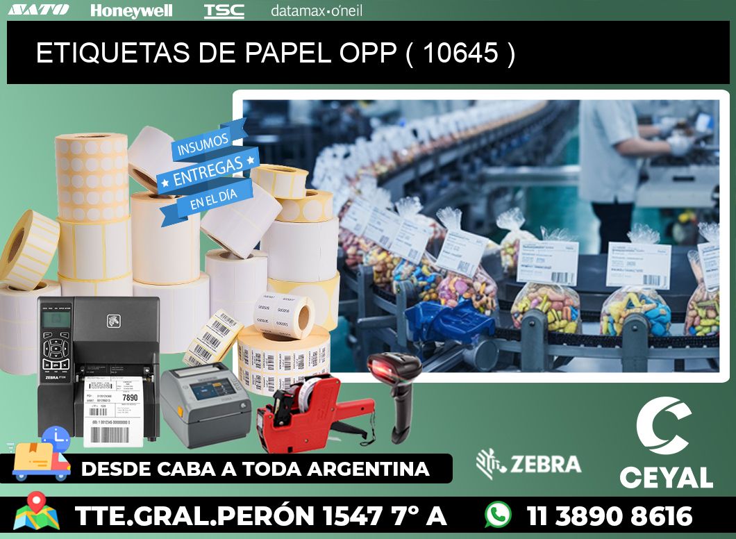ETIQUETAS DE PAPEL OPP ( 10645 )
