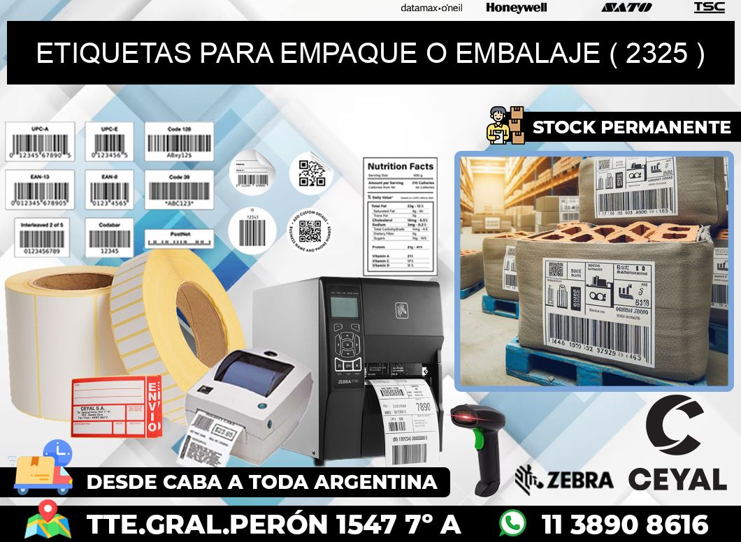 ETIQUETAS PARA EMPAQUE O EMBALAJE ( 2325 )