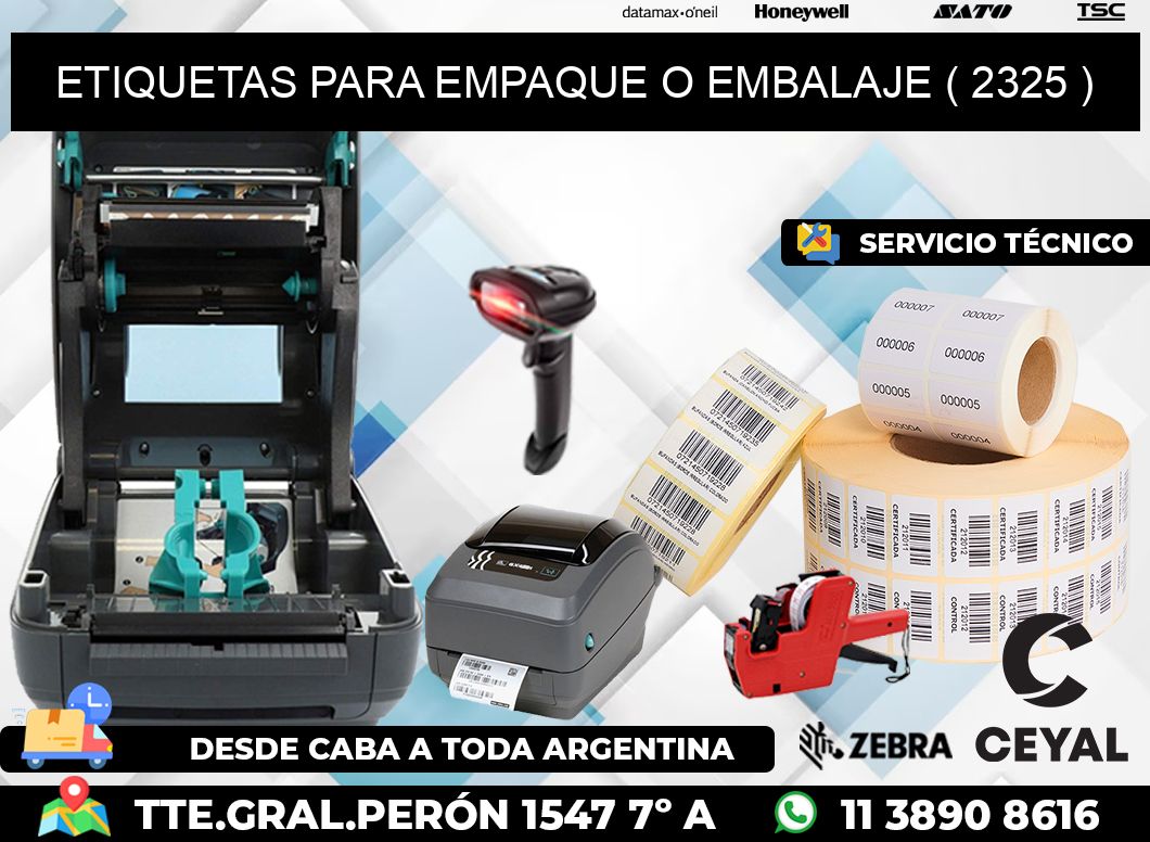ETIQUETAS PARA EMPAQUE O EMBALAJE ( 2325 )