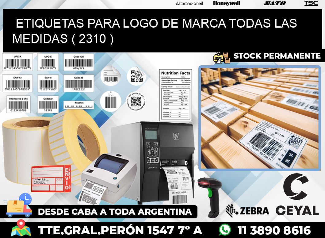 ETIQUETAS PARA LOGO DE MARCA TODAS LAS MEDIDAS ( 2310 )