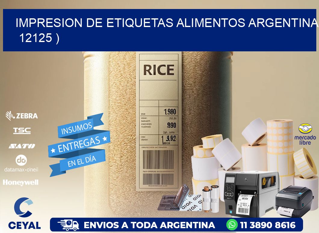 IMPRESION DE ETIQUETAS ALIMENTOS ARGENTINA 12125 )