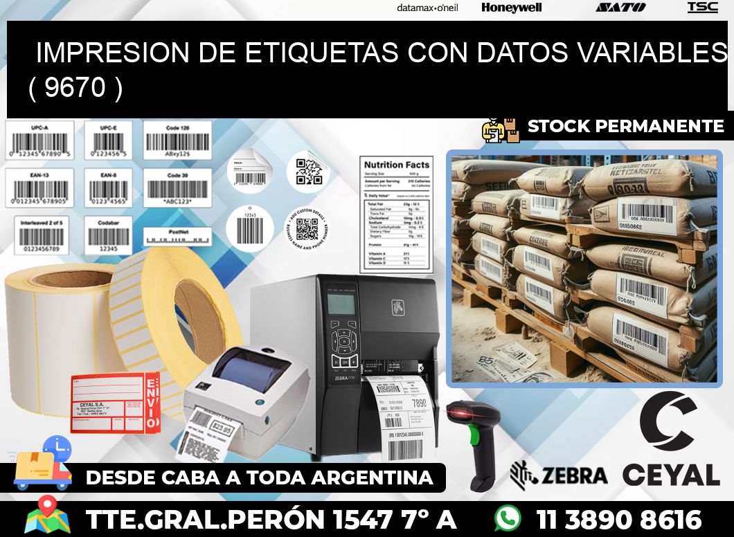 IMPRESION DE ETIQUETAS CON DATOS VARIABLES ( 9670 )