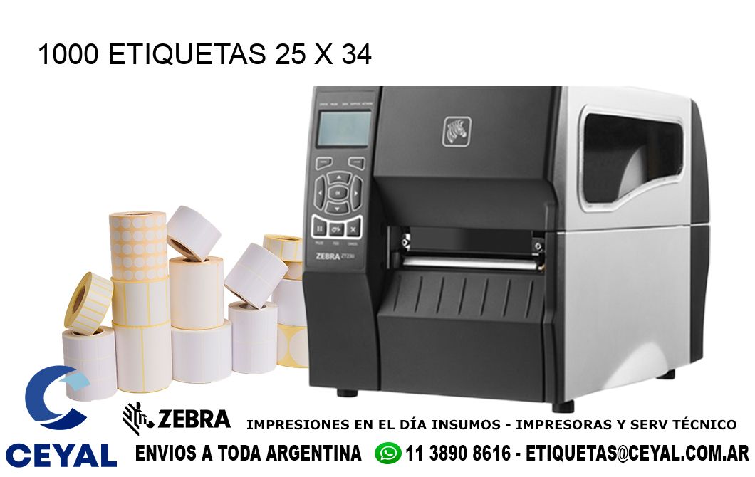 1000 ETIQUETAS 25 x 34