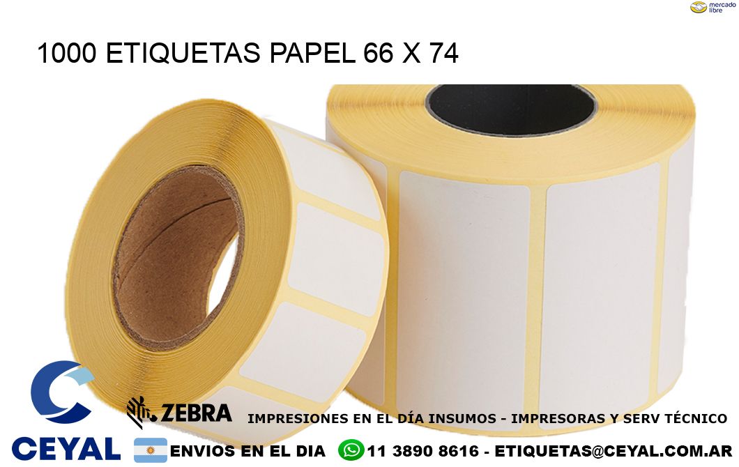 1000 ETIQUETAS PAPEL 66 x 74