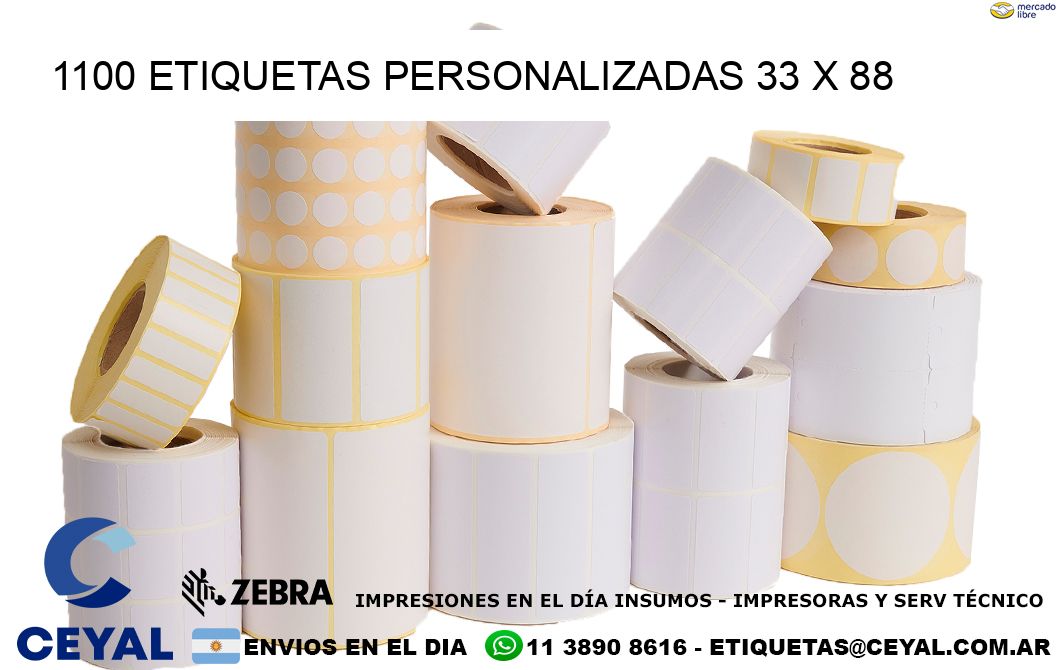 1100 ETIQUETAS PERSONALIZADAS 33 x 88