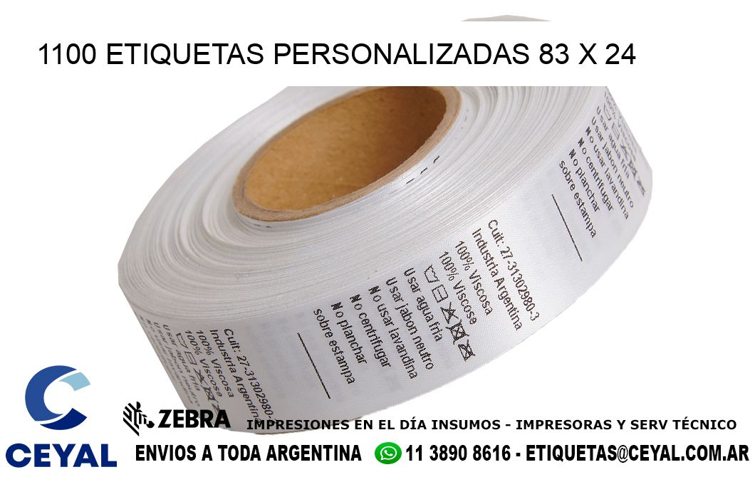 1100 ETIQUETAS PERSONALIZADAS 83 x 24