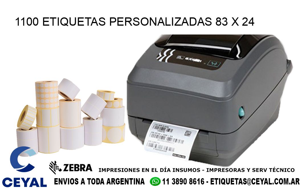 1100 ETIQUETAS PERSONALIZADAS 83 x 24