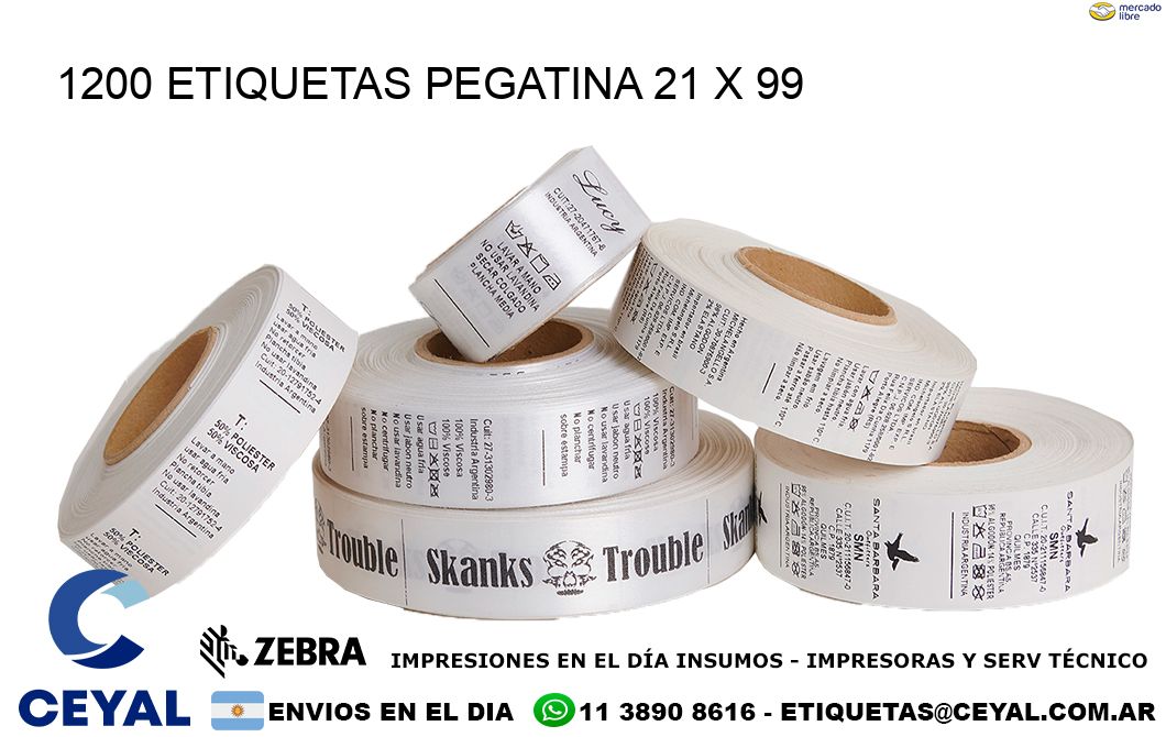 1200 ETIQUETAS PEGATINA 21 x 99