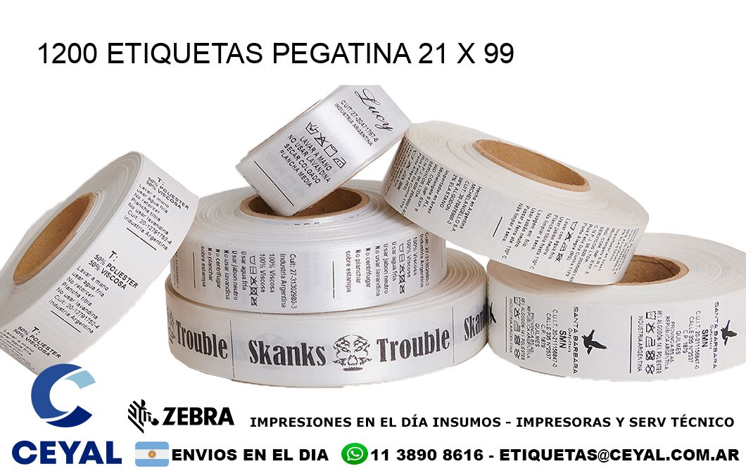 1200 ETIQUETAS PEGATINA 21 x 99